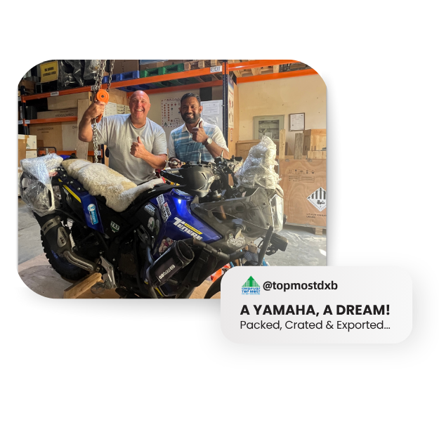 motorcycle packing at warehouse