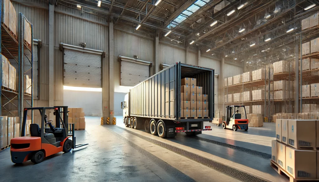 Fully loaded Truck in a warehouse
