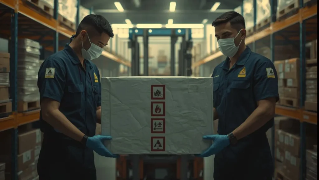 shipment of dangerous goods inside warehouse